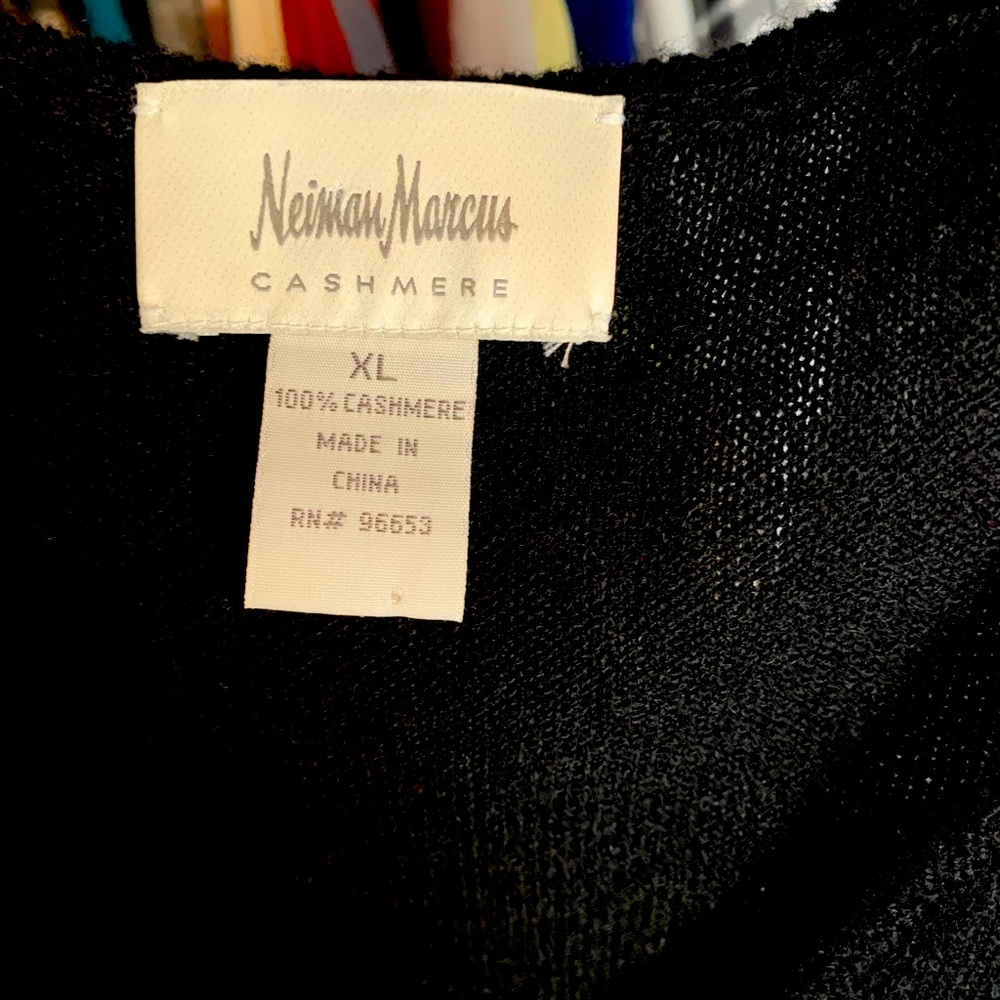 Neiman Marcus, black cashmere sleeveless tunic XL